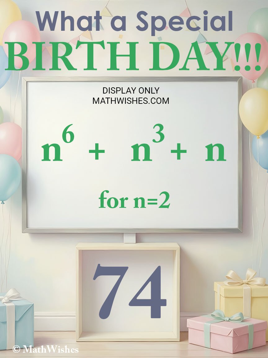 74th Birthday Card - Algebra Equation product image (1)