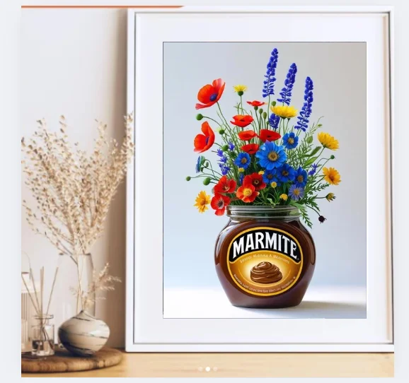 Marmite With Colourful Wildflowers Wall Art product image (2)