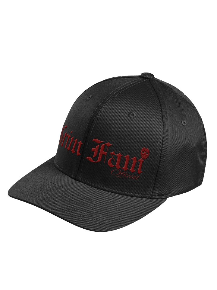 GRIM FAM — OFFICIAL FLEXFIT (Structured Fitted Cap) #2 CRIMSON GRIMFAM RED TEXT in ALL colors product image (1)