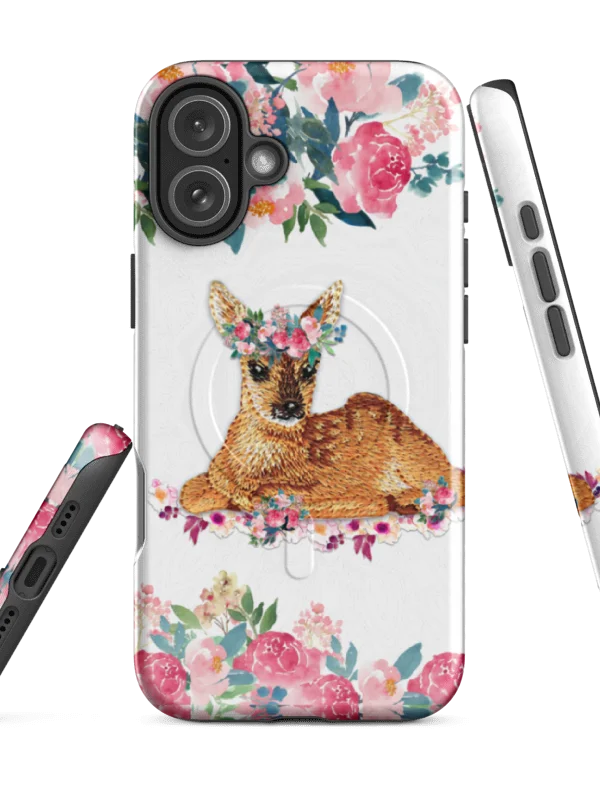 FAWN WITH WATERCOLOR FLOWERS MagSafe® Tough Case product image (4)