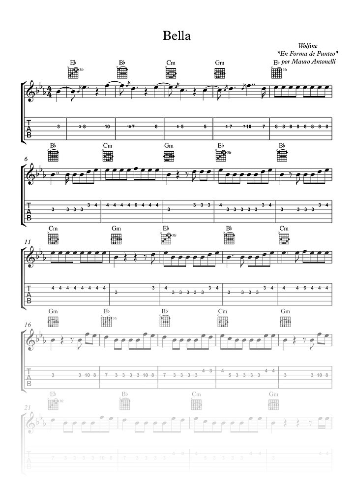 Bella - Partitura + Tab + Acordes + Pista product image (1)