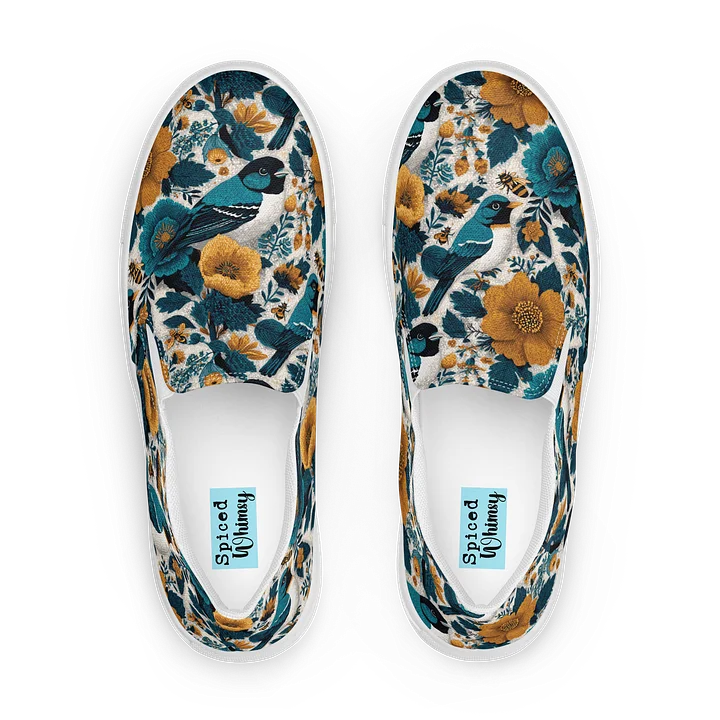 Whimsical Aviary Linocut Slip-Ons product image (1)