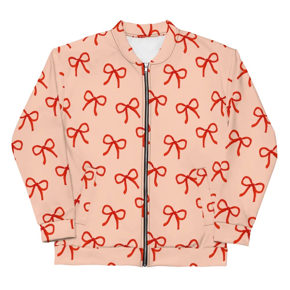 Dainty Bows Orange Bomber Jacket product image (12)