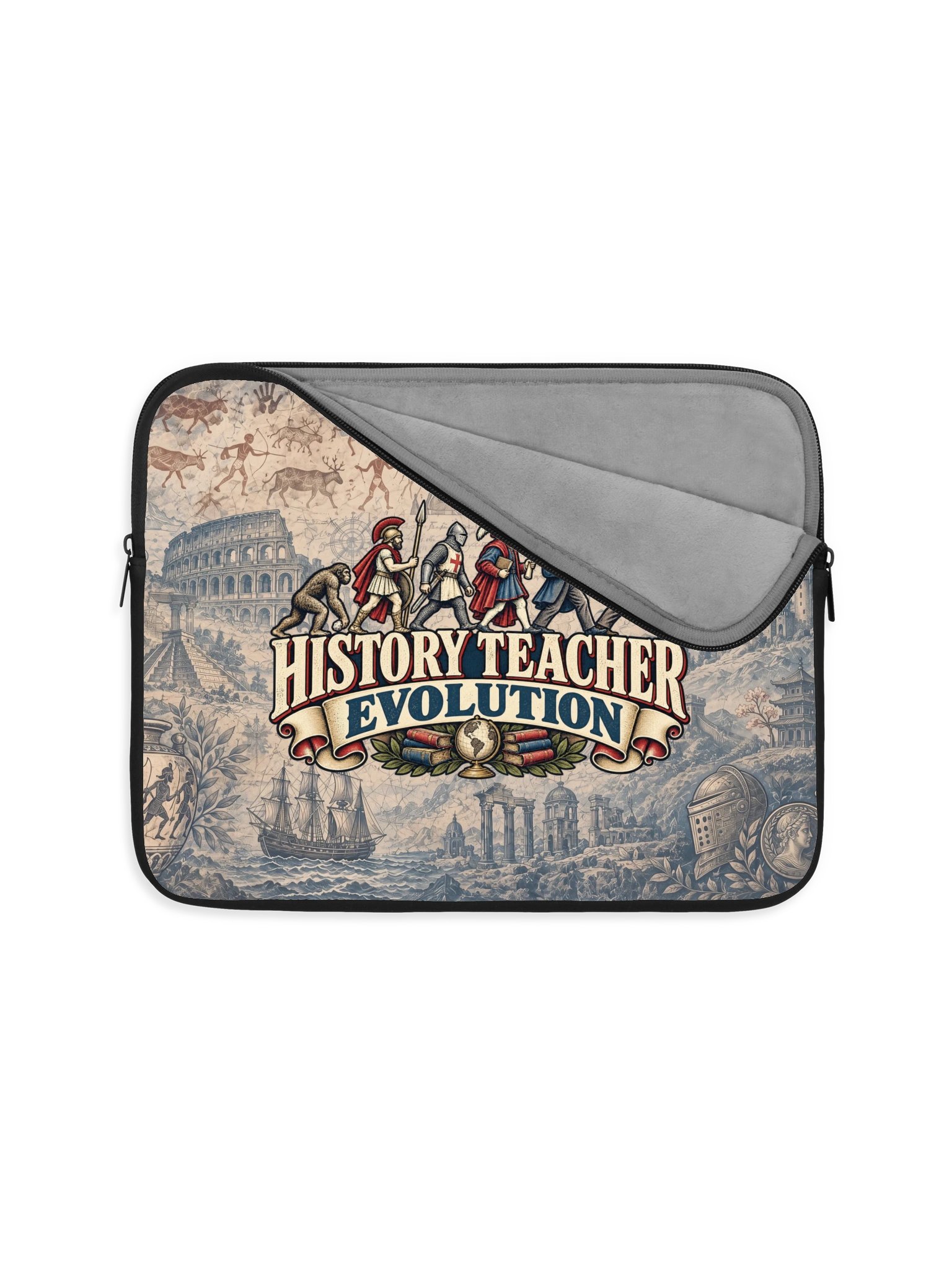 History Teacher Evolution Laptop Sleeve, Neoprene, 13 or 15 Inch product image (4)