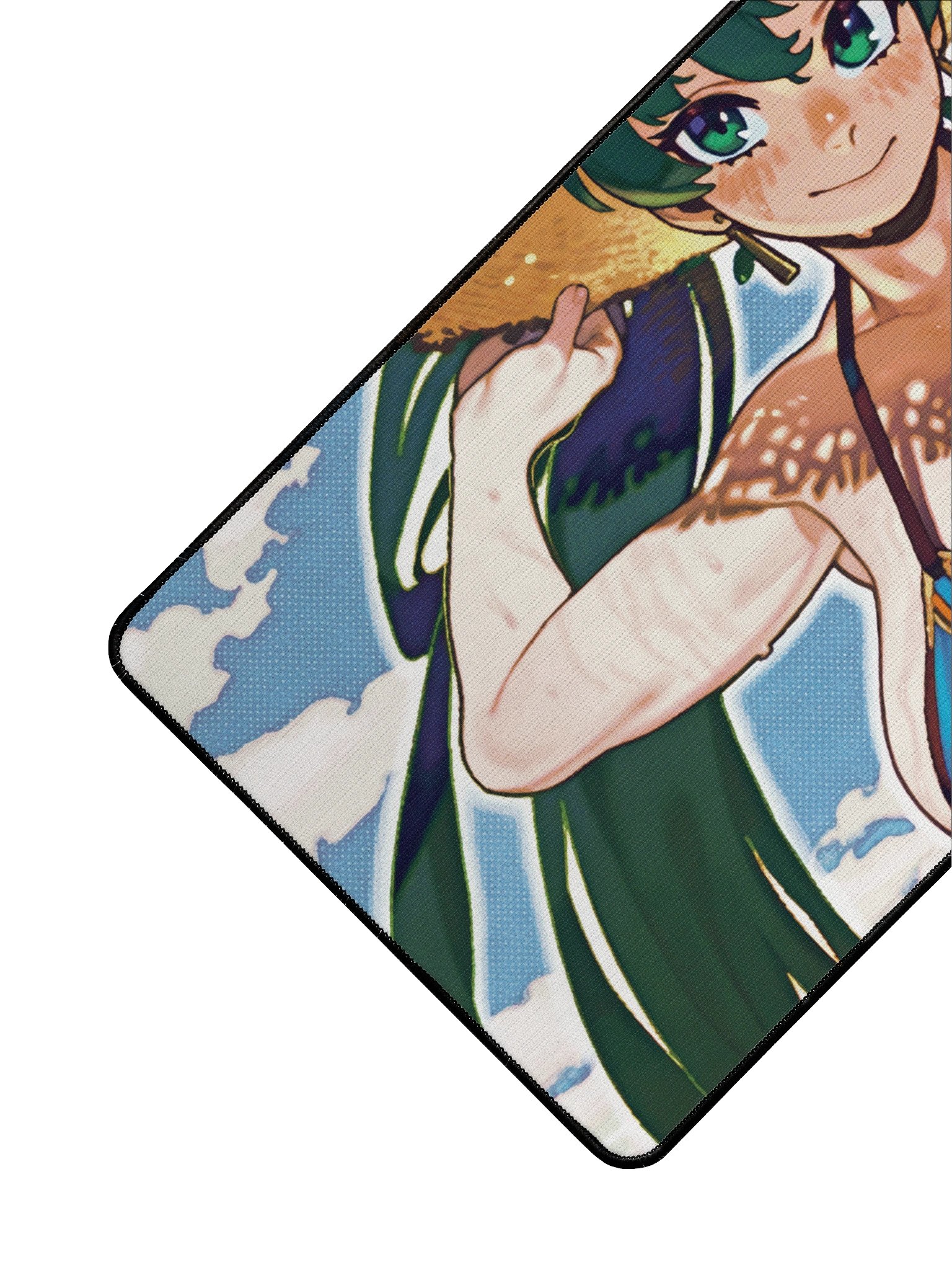 Green Haired Anime Girl Beach Mousepad product image (3)