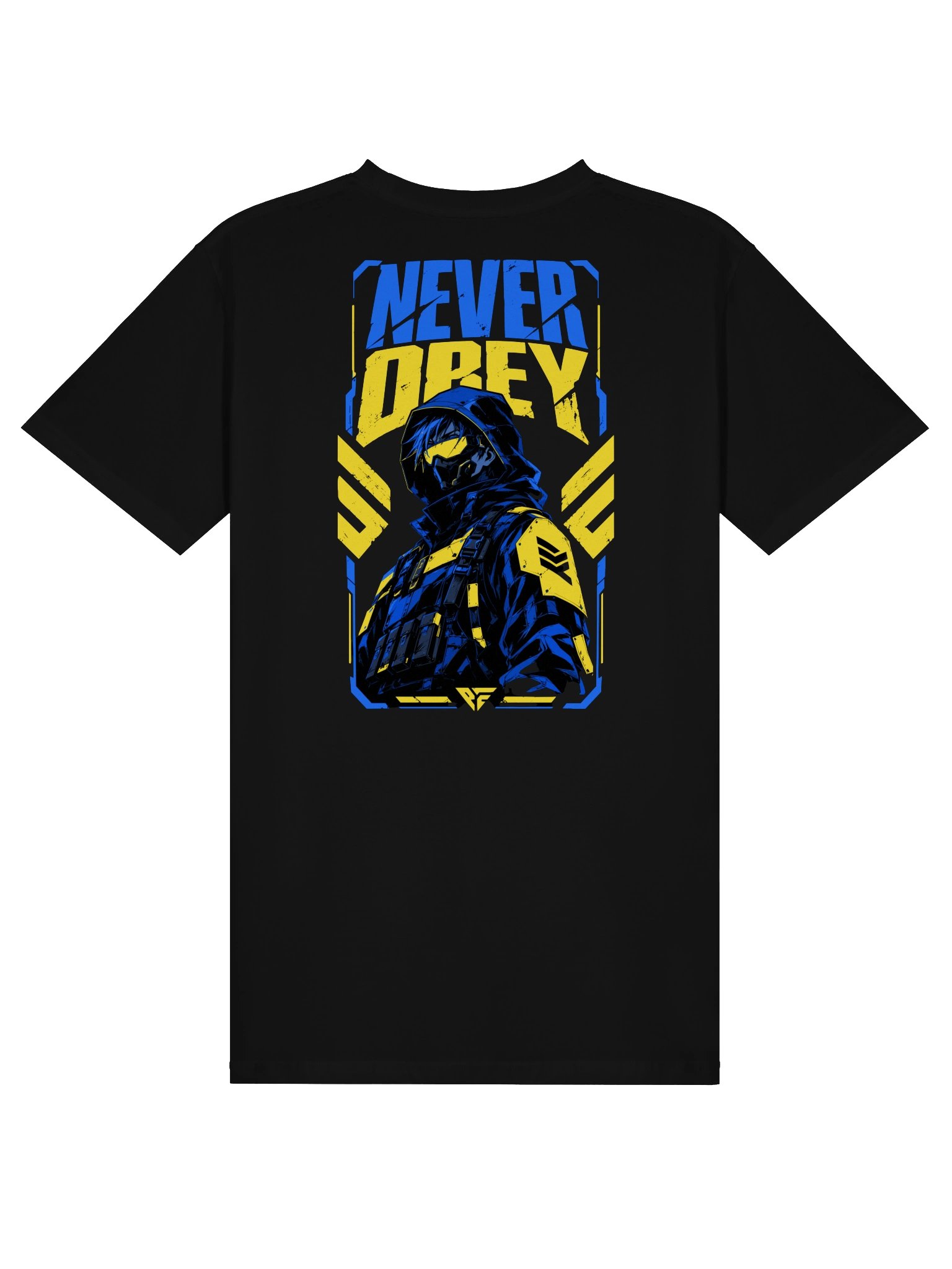 Never Obey Cyberpunk Tactical T-Shirt | Rebel Techwear Anime Back Print Tee product image (1)