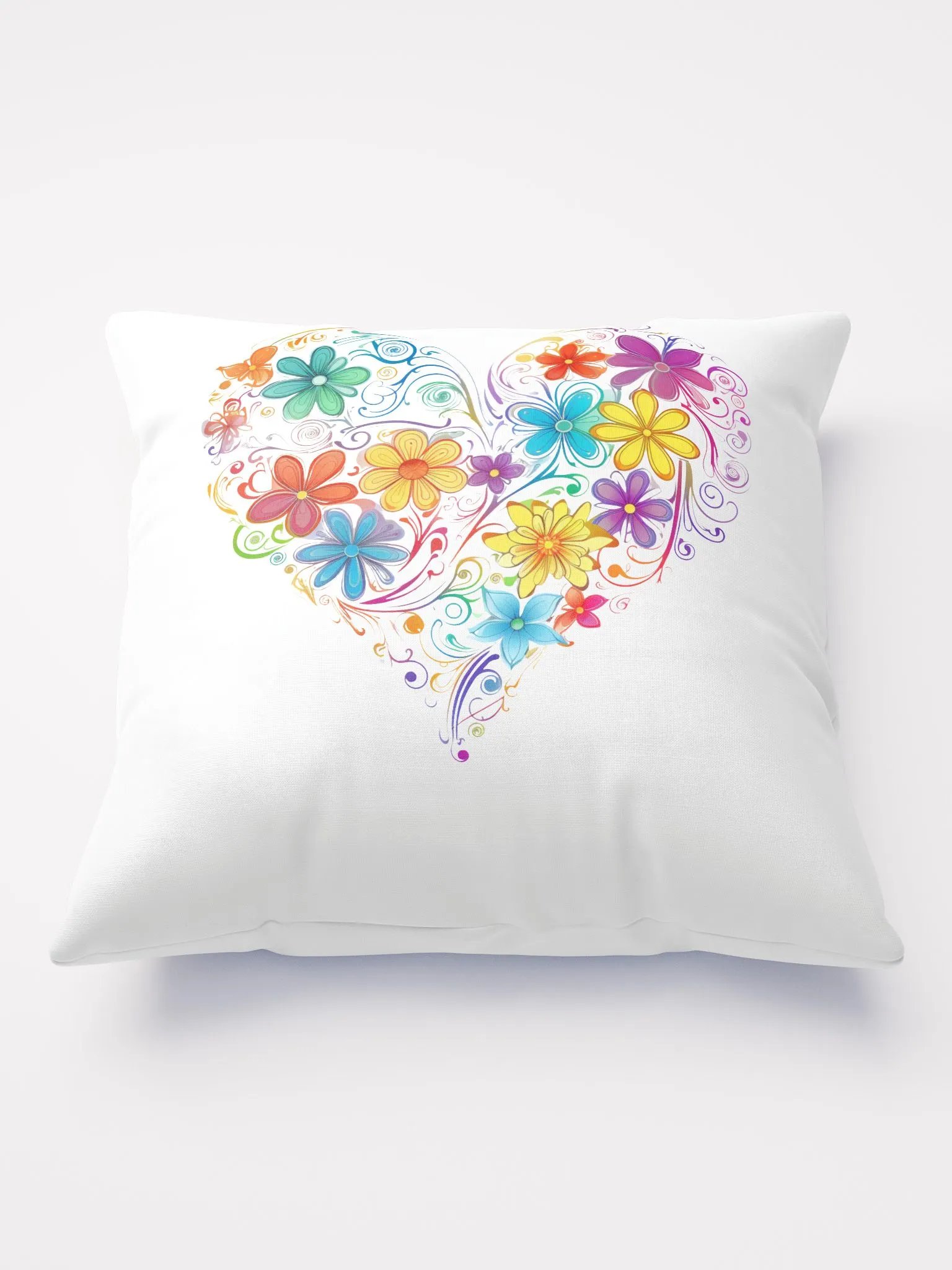 Floral Heart Rainbow Pillow product image (2)
