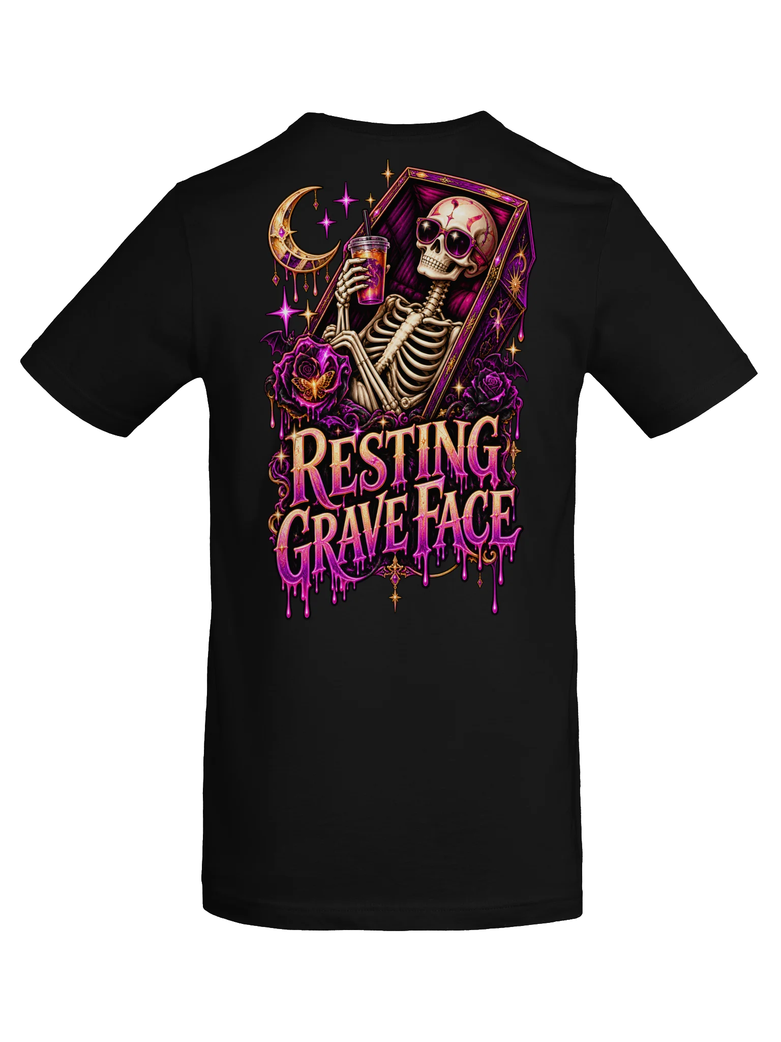 Resting Grave Face — Gothic Skeleton Halloween Tee product image (12)