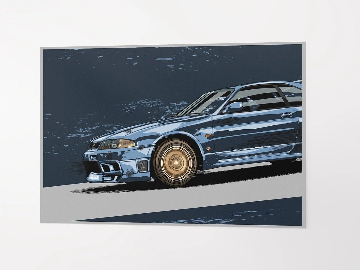"Nissan Skyline GT-R (R33)" Original Artwork Print product image (1)