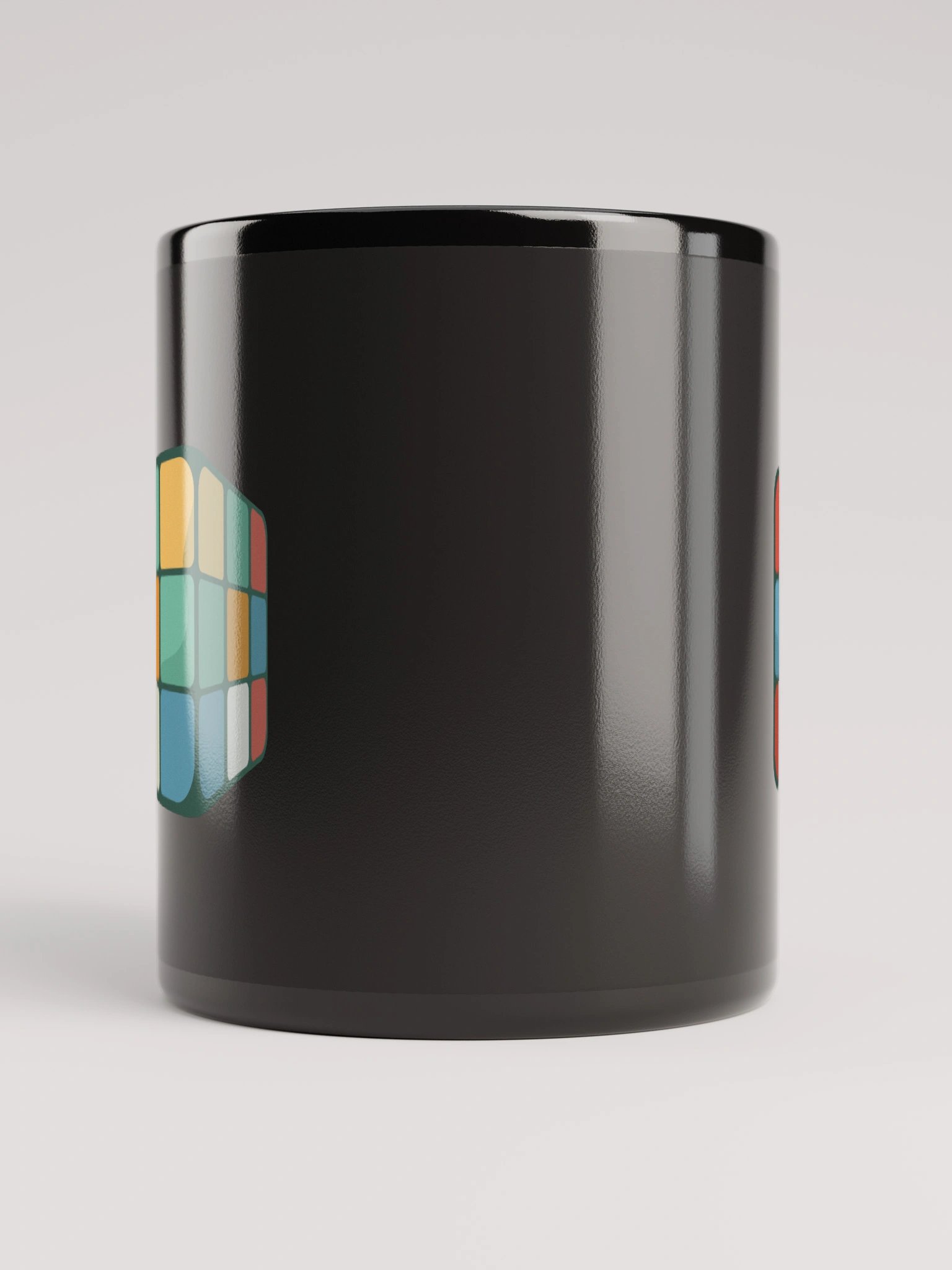 70s Rubiks Cube Black Coffee Mug - Double Sided Print product image (3)