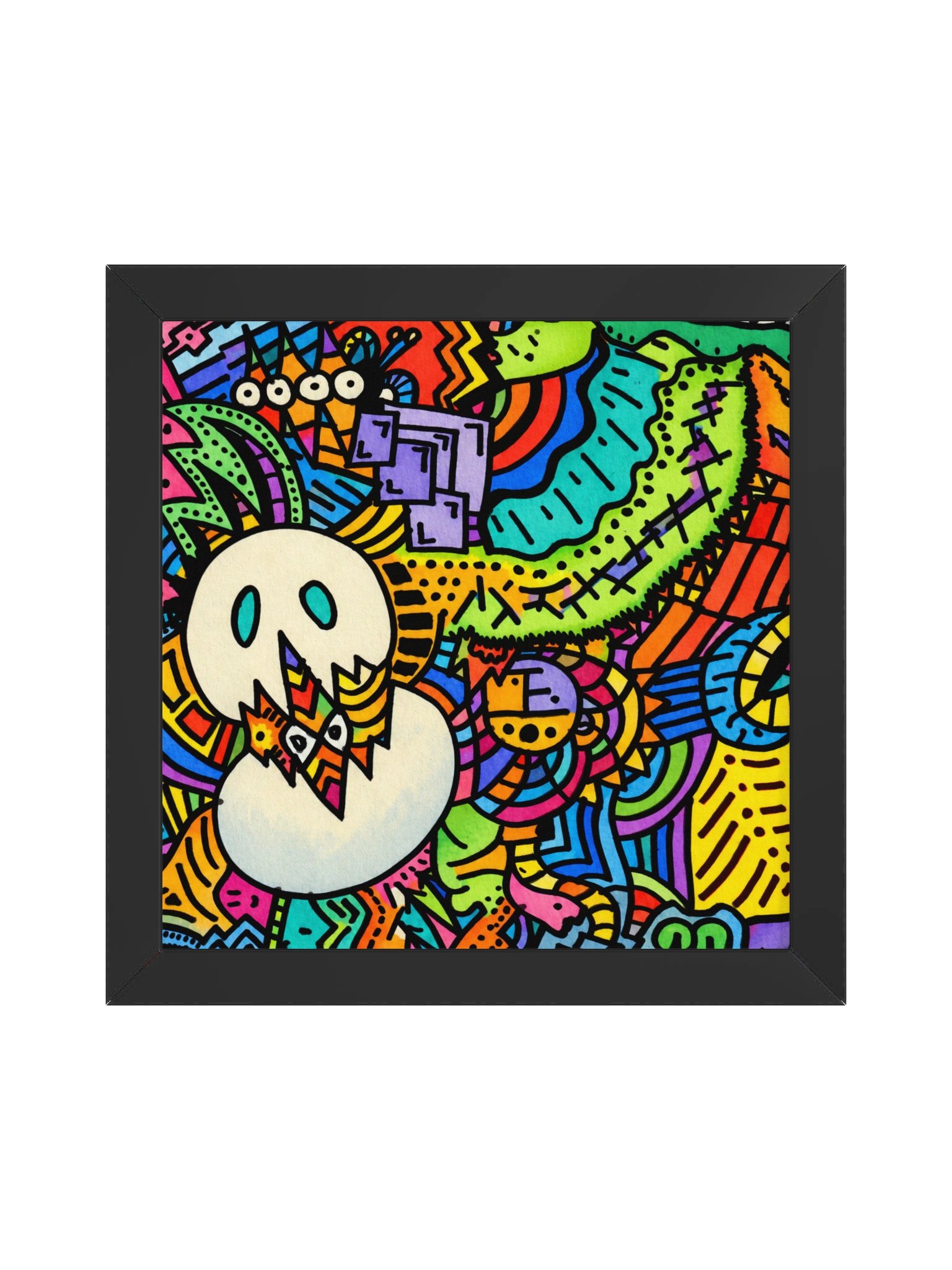 #4 Running from Thoughts - Framed Square product image (1)