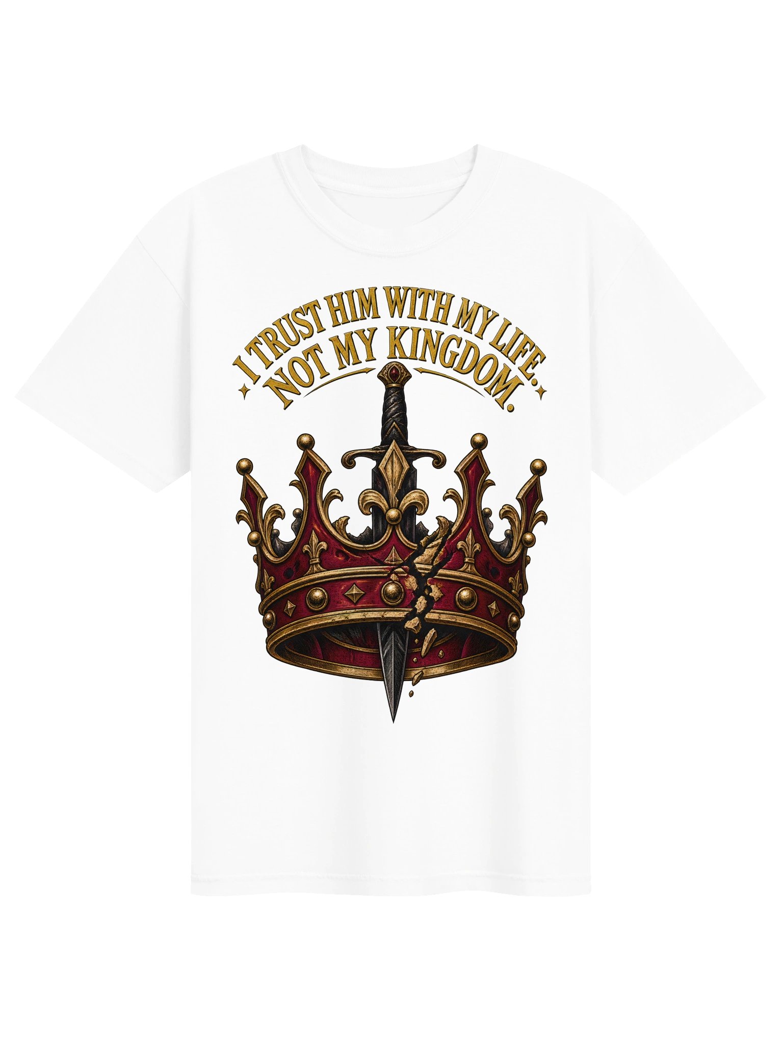 I Trust Him With My Life Not My Kingdom Romantasy Crown Shirt product image (6)