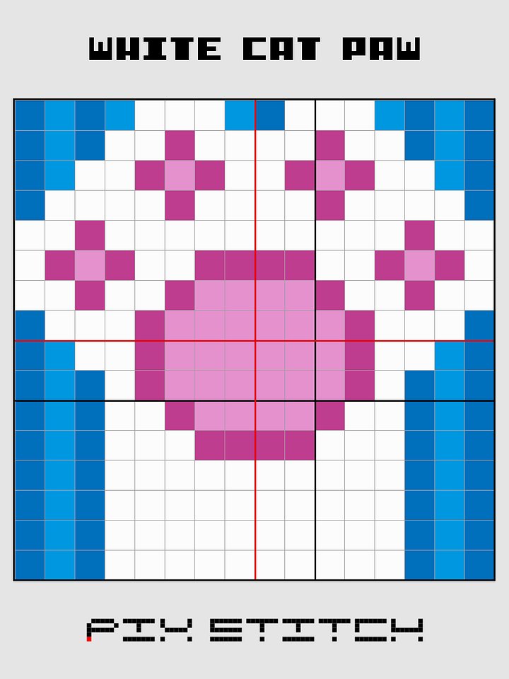 White Cat Paw Pixel Art product image (2)