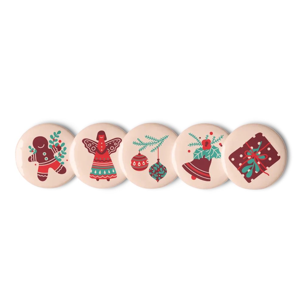 Festive Spirit Pin Buttons Set product image (1)
