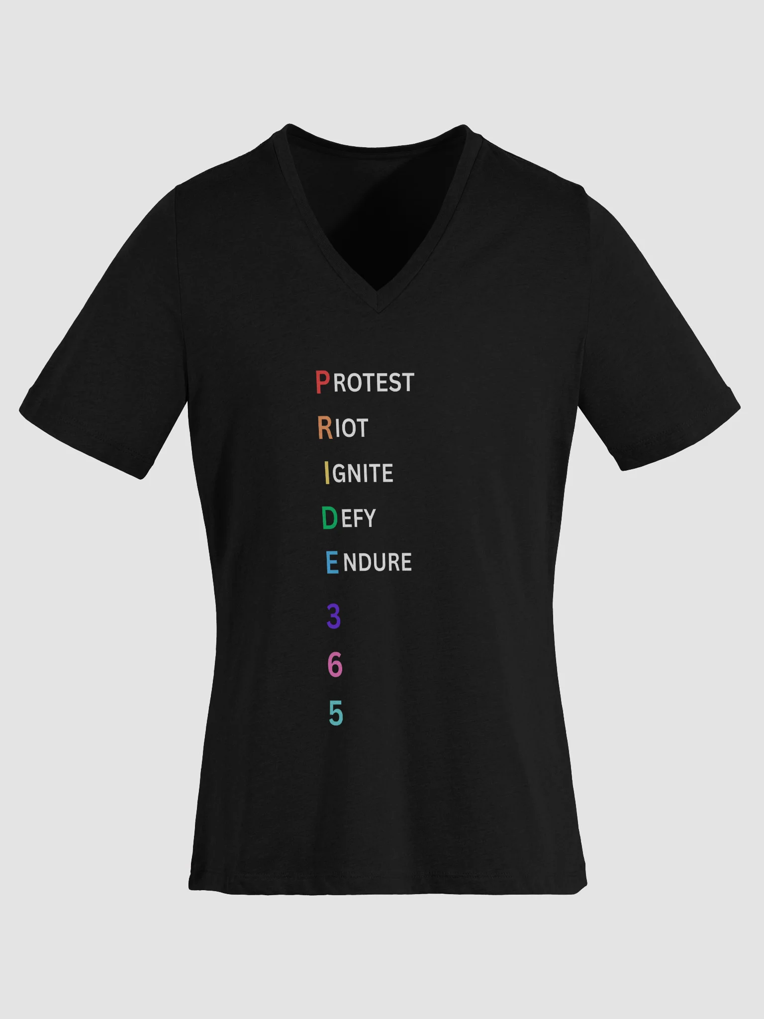 Pride 365 (protest, riot, ignite, endure) Relaxed V-Neck Tee product image (10)