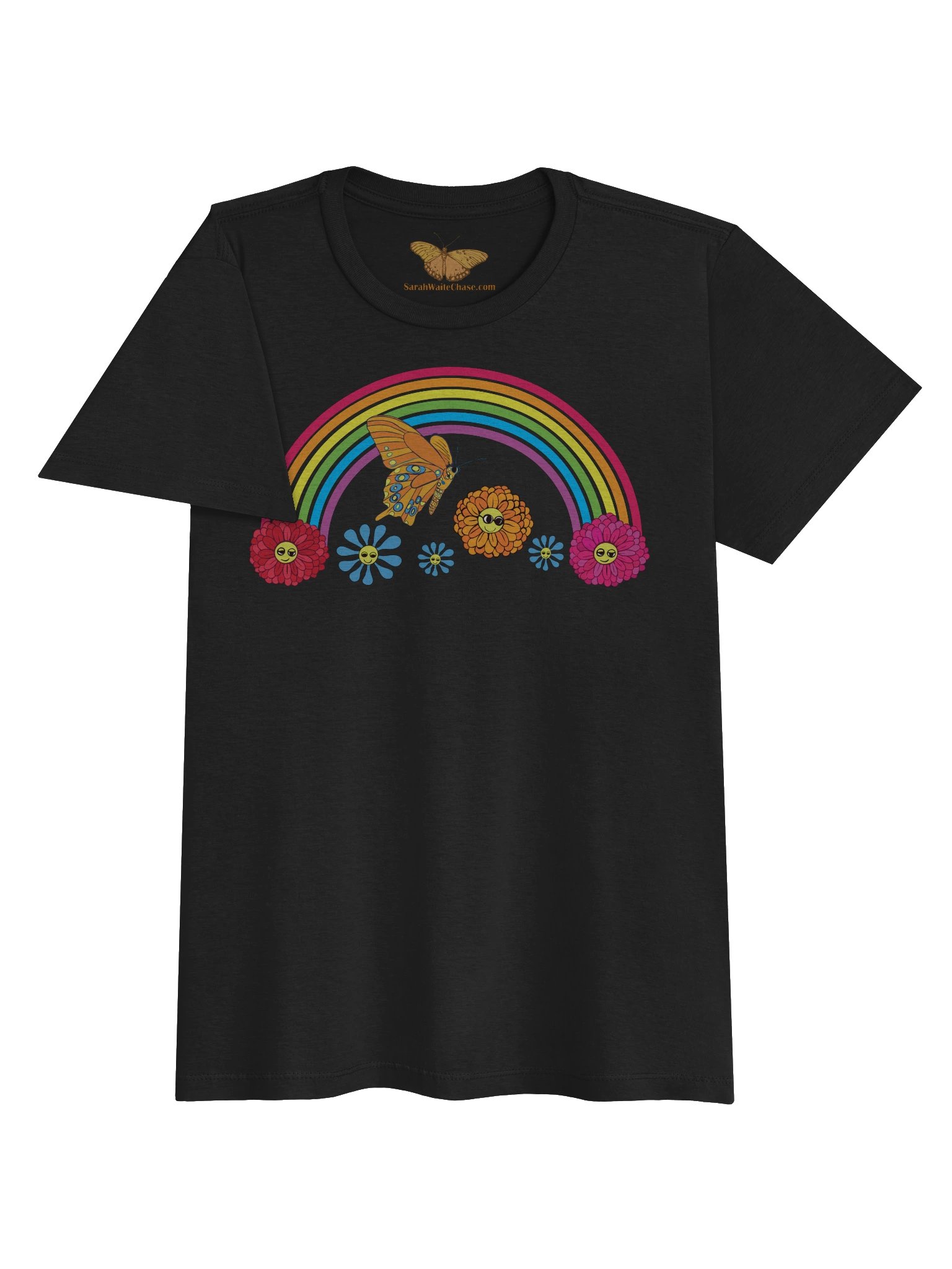 Rainbow Butterflly Womens Fitted T-shirt product image (3)