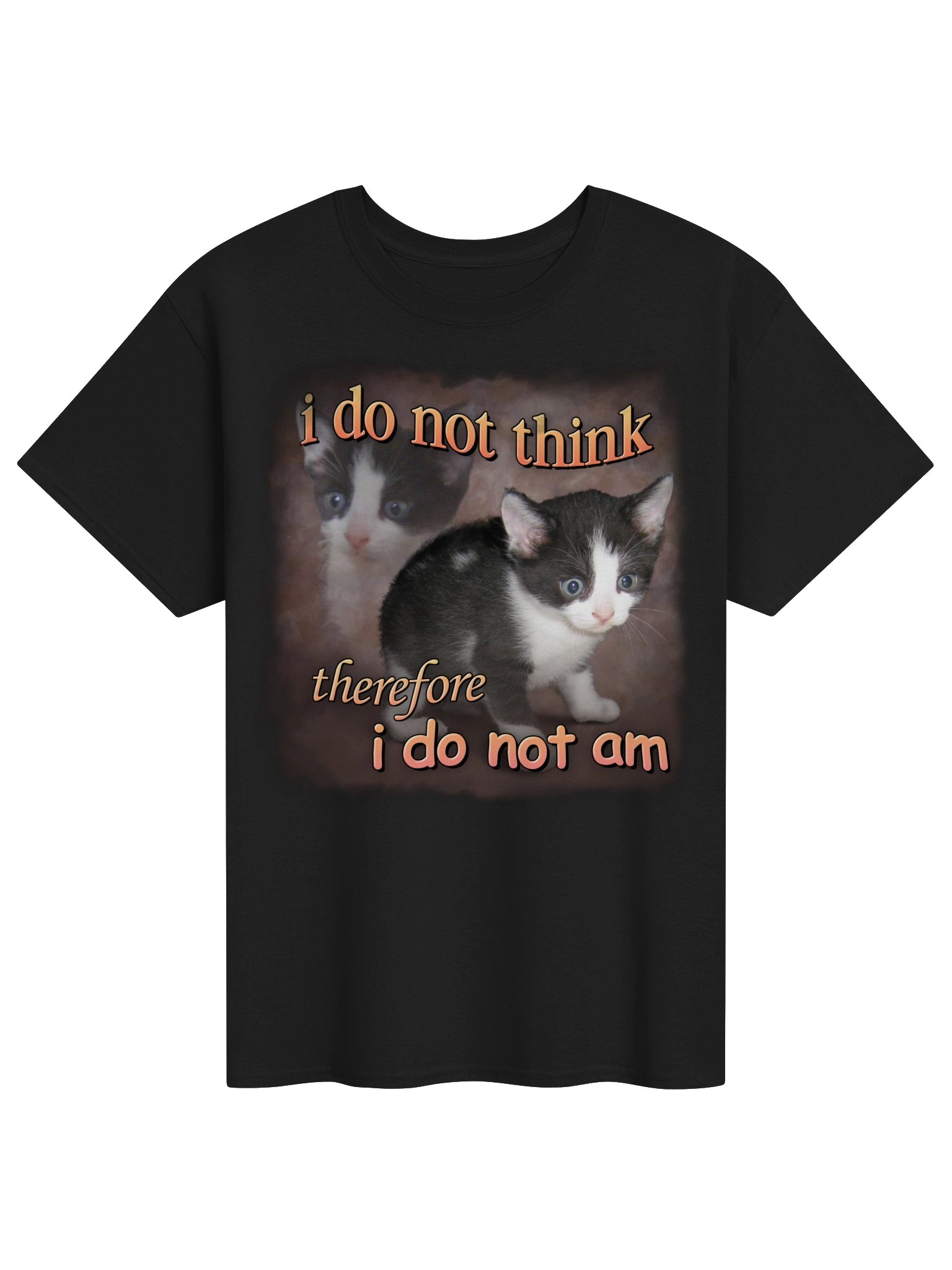 I do not think therefore I do not am cat T-shirt product image (1)