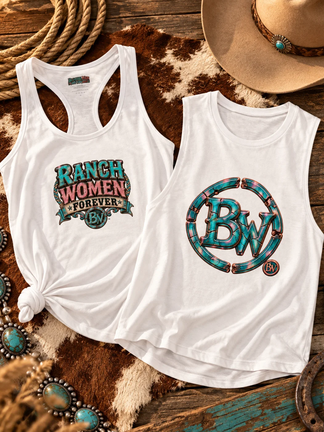 Women's Western Tank Top Bundle — Ranch Women Forever & BW Muscle Tank 2-Pack | Broken Women!™ product image (2)