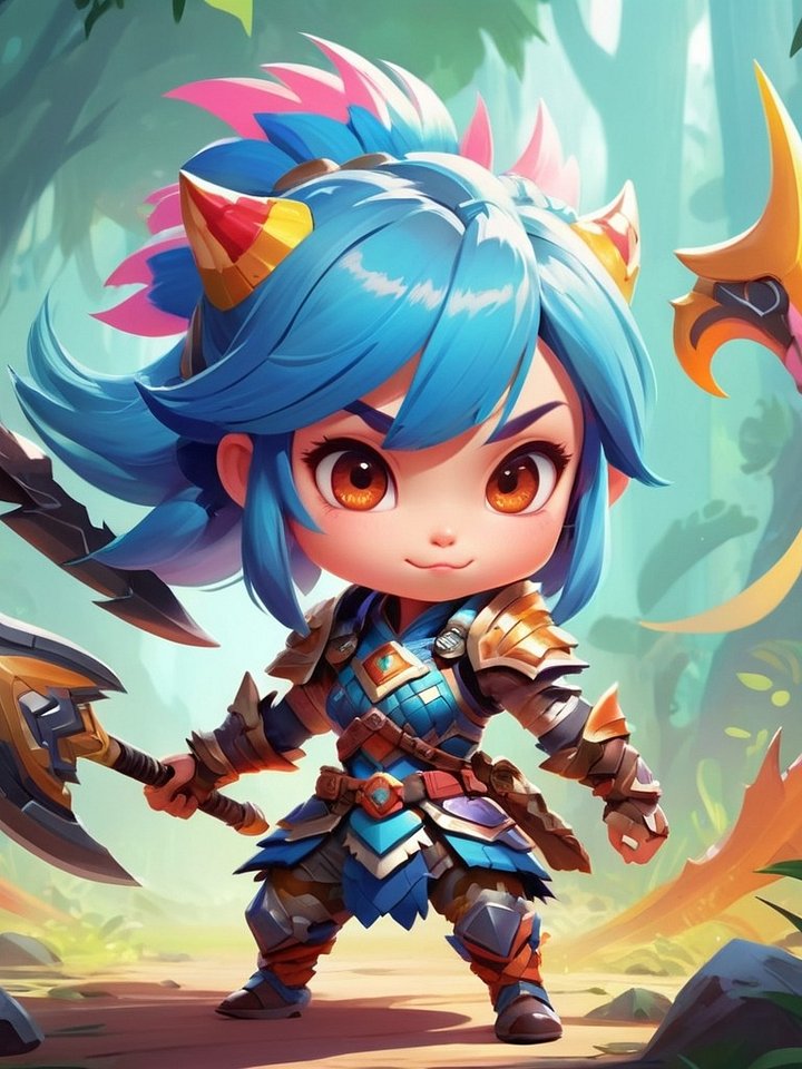 Chibi Monster Warrior Set B - Pin Button Colllection product image (1)