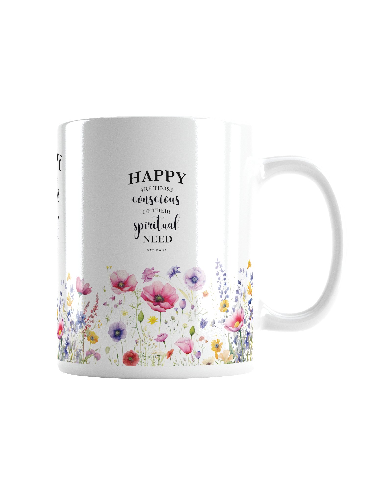 2026 Yearly Text Christian Mug – Matthew 5:3 Inspirational Floral Coffee Cup product image (3)