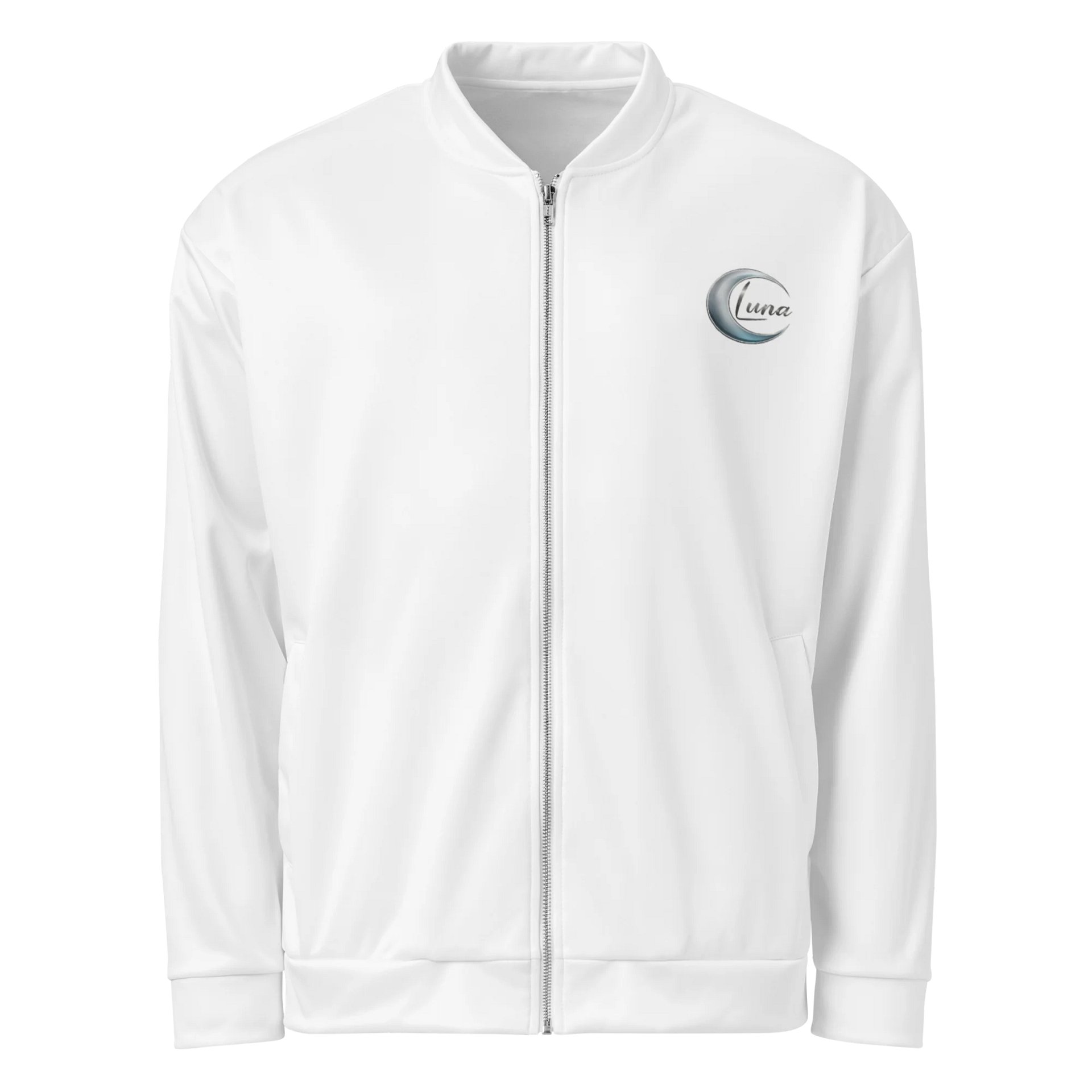 Luna Unisex All-Over Print Bomber Jacket - White, Celestial Design, Midweight product image (1)