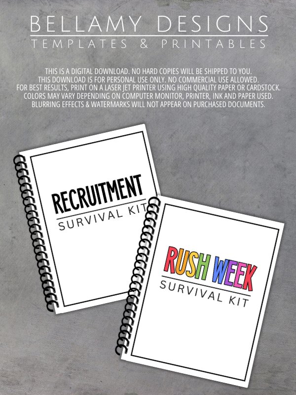 Sorority Rush Week Survival Kit, Sorority Recruitment Planner product image (10)