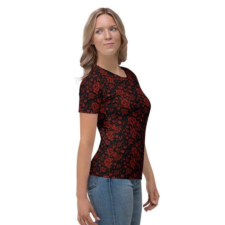 Painted Rose Crew Neck Feminine T-Shirt product image (1)