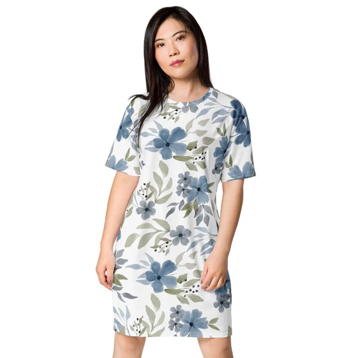Blue Blossom Bliss T-Shirt Dress product image (1)