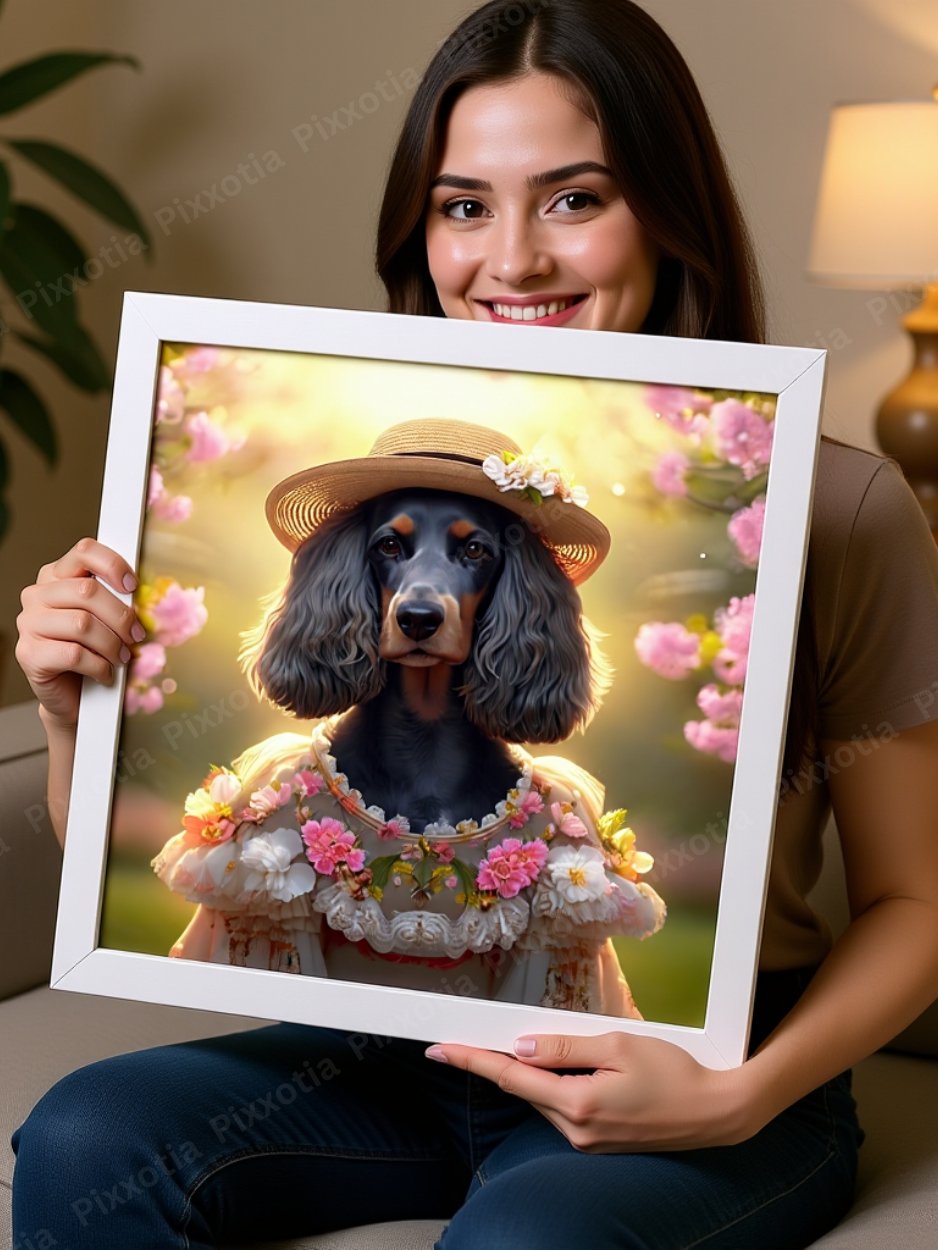 Custom Pet Portrait – Dog or Cat Digital Art in Royal or Floral Style product image (4)