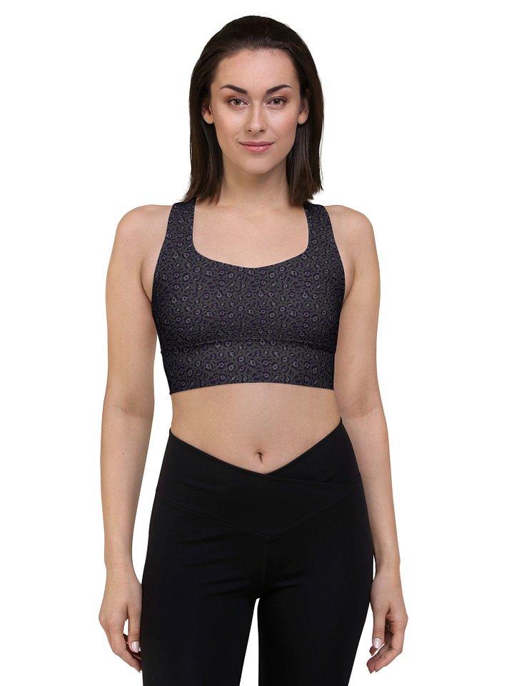 Comfortable Longline Sports Bra Bold Leopard Print product image (1)