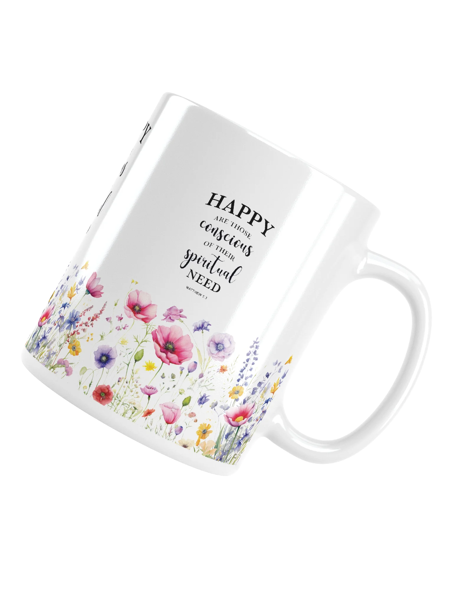 2026 Yearly Text Christian Mug – Matthew 5:3 Inspirational Floral Coffee Cup product image (6)
