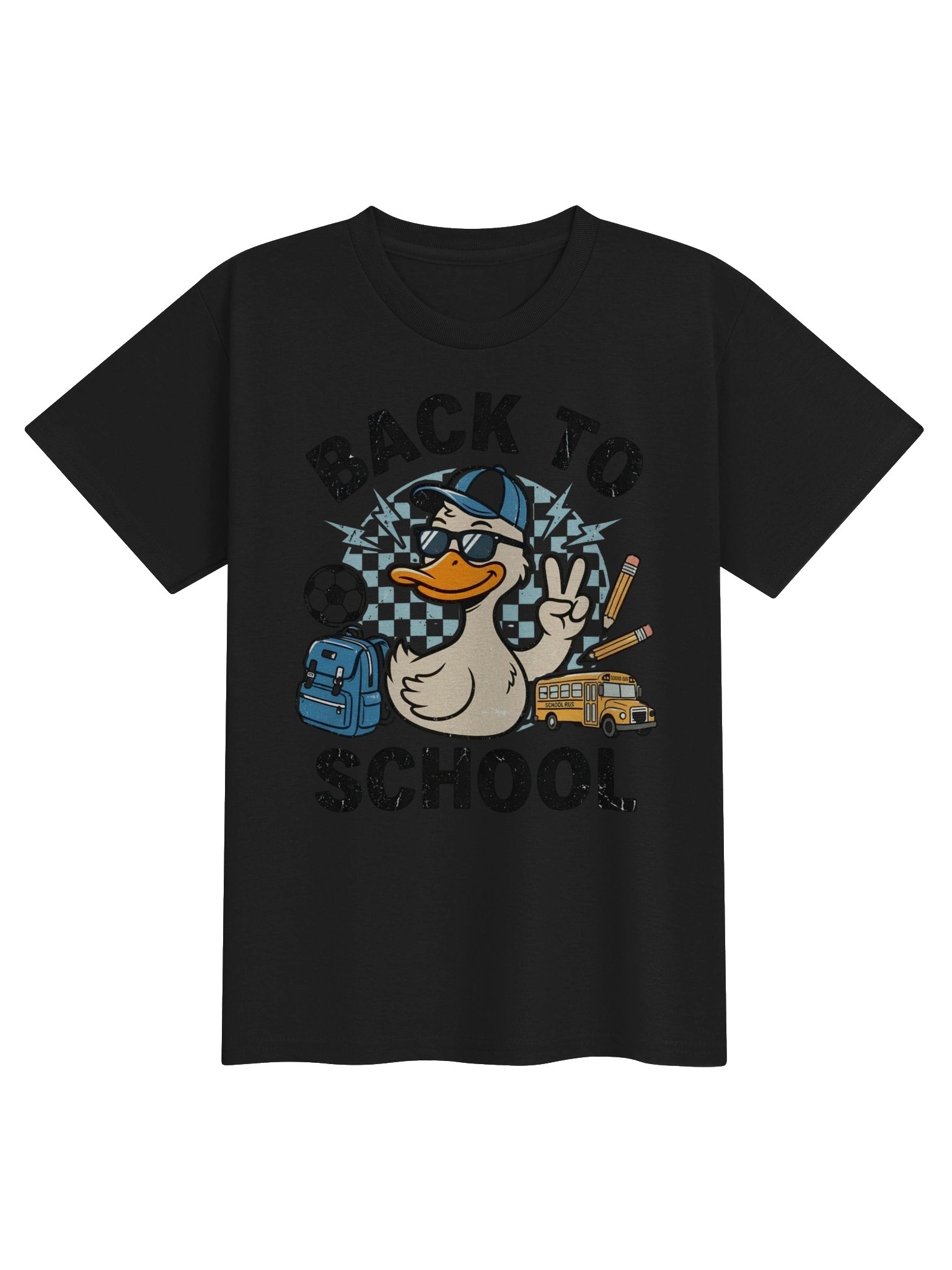 Cool Duck Back to School T-Shirt, Funny Sunglasses Duck Peace Sign Tee for Kids & Students, Cute School Squad Shirt Gift – Shop Today! 🦆🎒 product image (3)