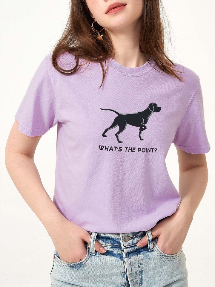 What's the Point? T-Shirt(Embroidered) of an English Pointer(Black) product image (2)