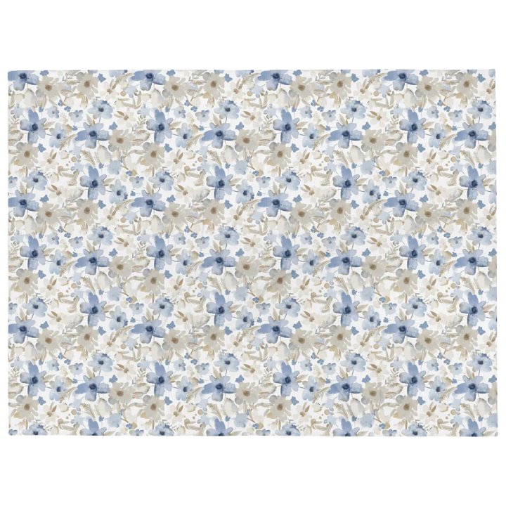 Blue Grey Flowers Blanket product image (1)