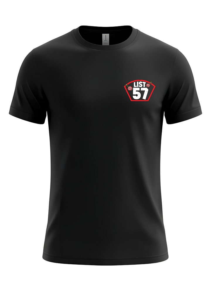List 57 Chest Print T Shirt Small Badge Target Design Sports Graphic Unisex Casual Athletic Number Tee Streetwear Black Minimal Modern Top product image (1)