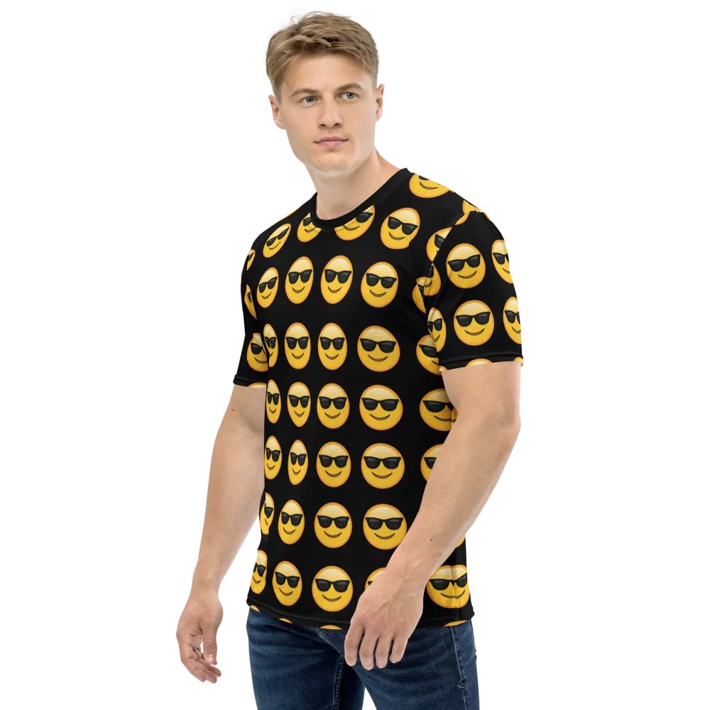 Cool Emoji - Black - All-Over Print Crew Neck T-Shirt product image (4)