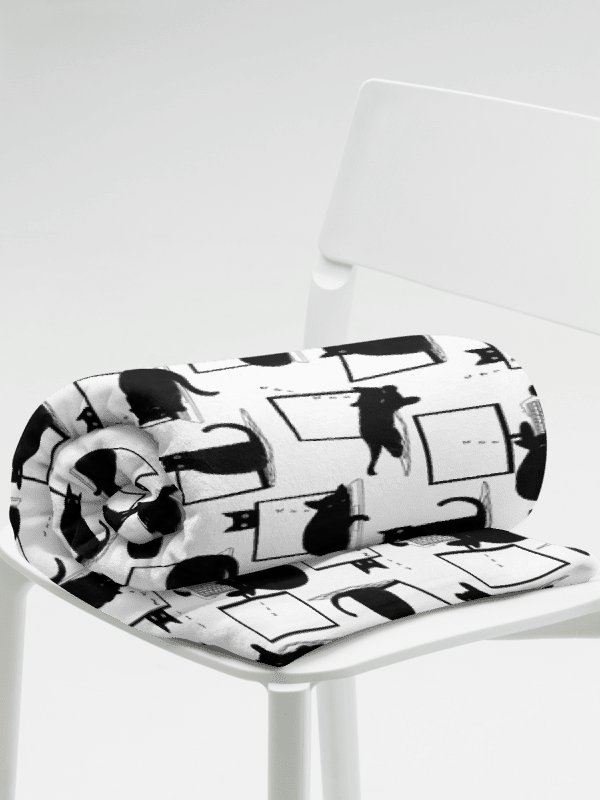 Cats on Laptops Pattern Throw Blanket product image (9)