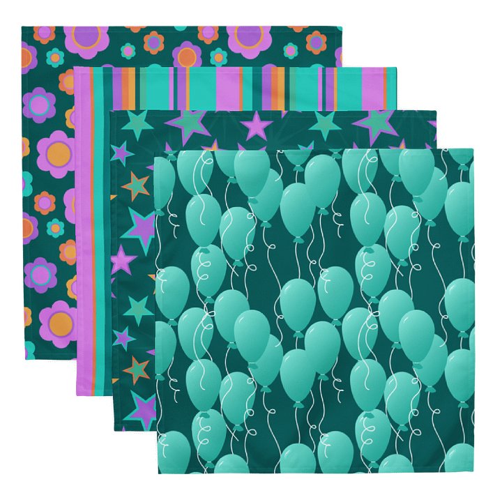 Cloth Napkin Set of 4 Colorful Party Time! Designs product image (1)