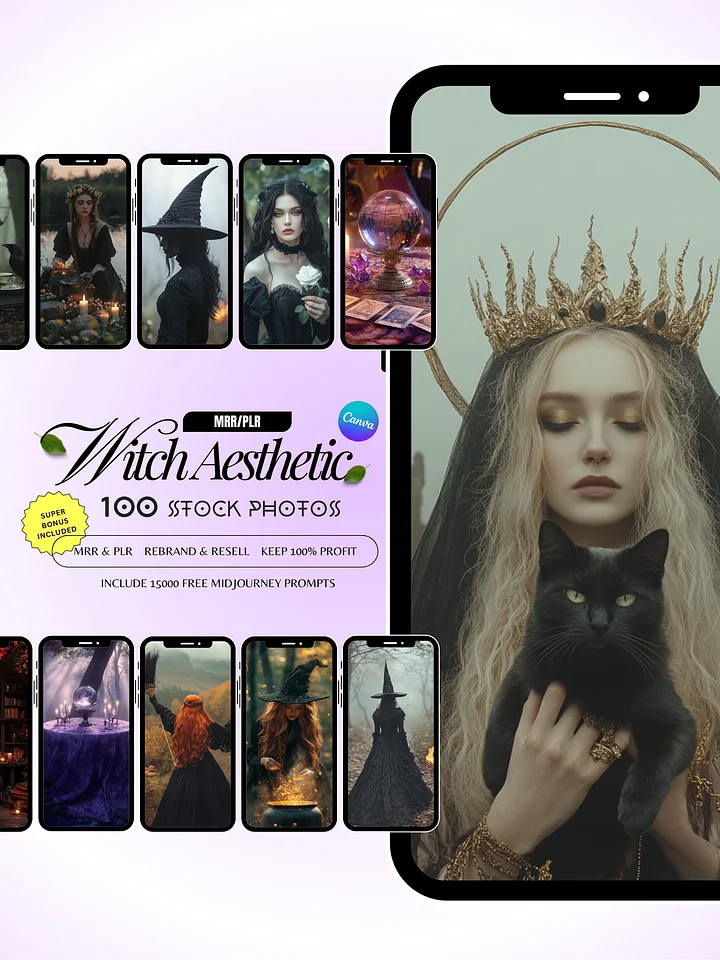 WITCHY | 100 Aesthetic Stock Images (MRR Included) product image (1)