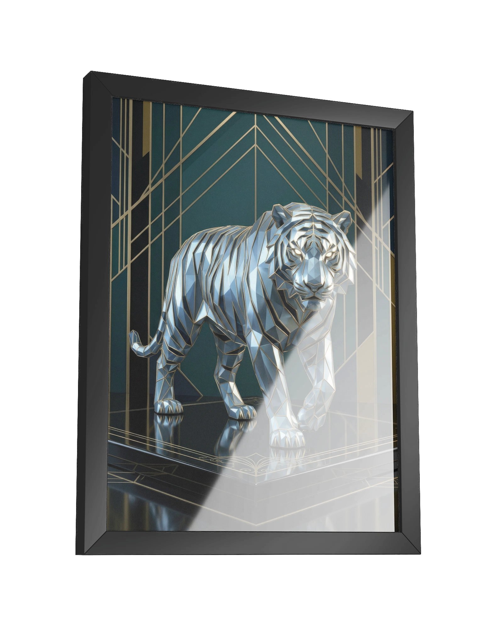 Geometric Tiger Framed Poster - Neo-Deco Wall Art product image (3)