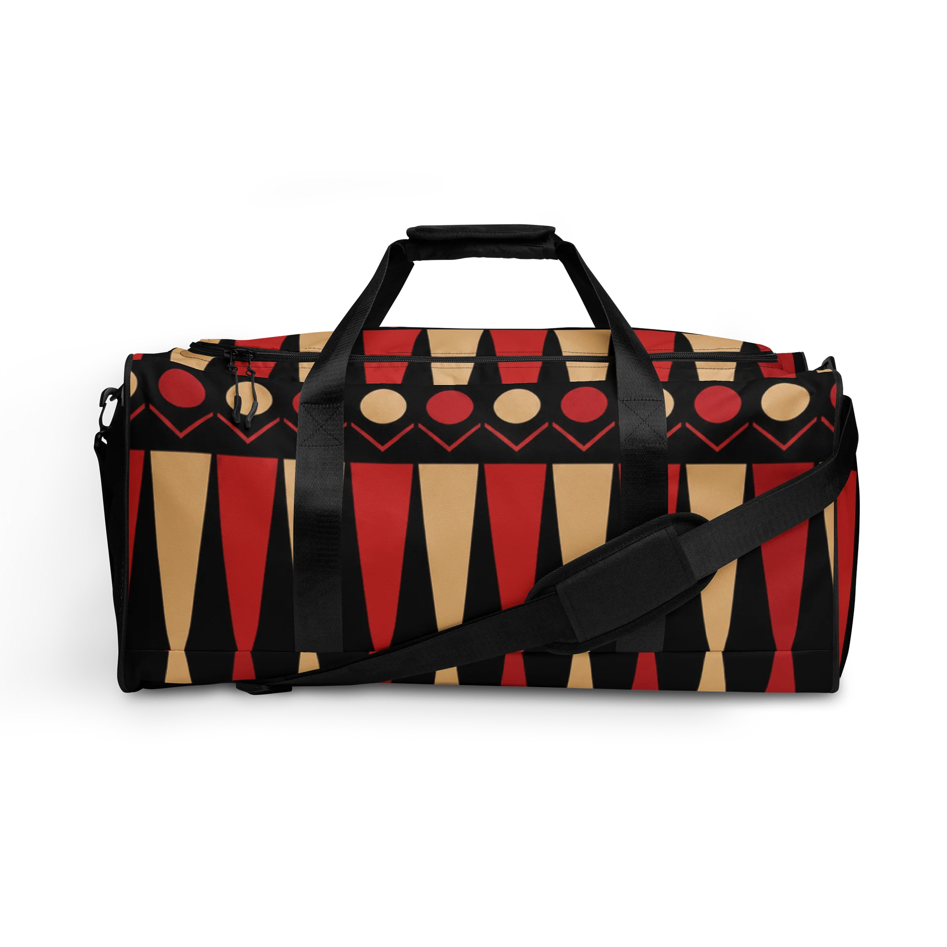 Geometric Red & Beige Pattern Duffle Bag product image (1)