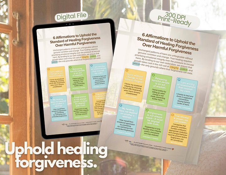 6 Affirmations: Choosing Healing Forgiveness vs. Harmful Patterns (PDF) product image (1)