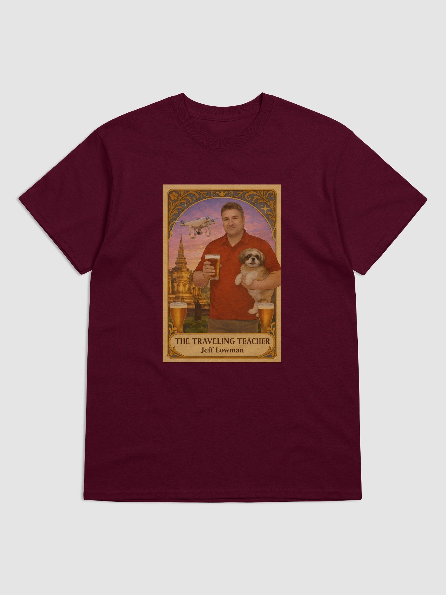 Tarot Card Shirt- The Traveling Teacher Jeff Lowman - Lunch Therapy on the back - Unisex Ultra Cotton Tee product image (41)