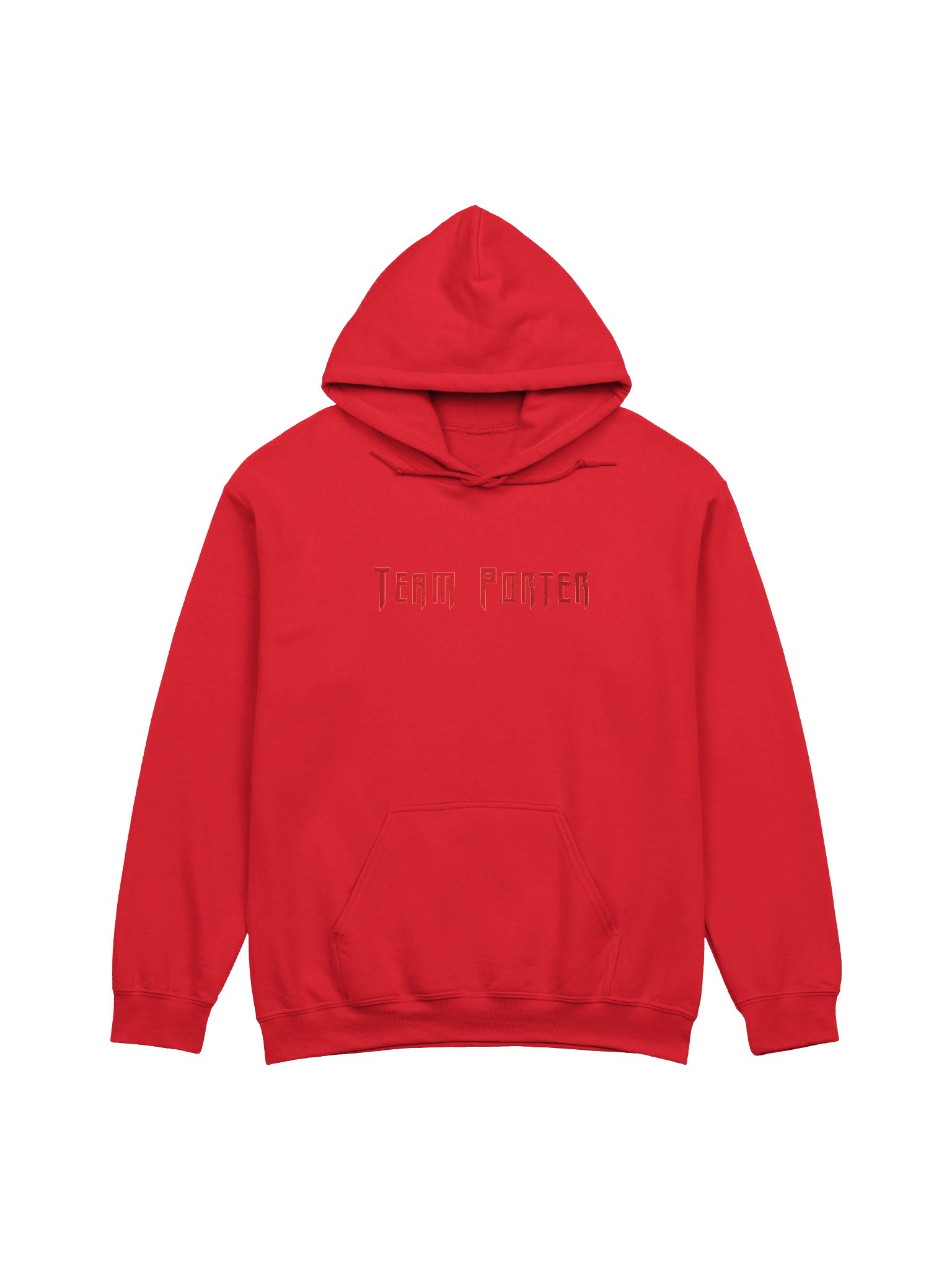 Team Porter Monochrome Embroidered Unisex Hoodie | Red/Red product image (1)