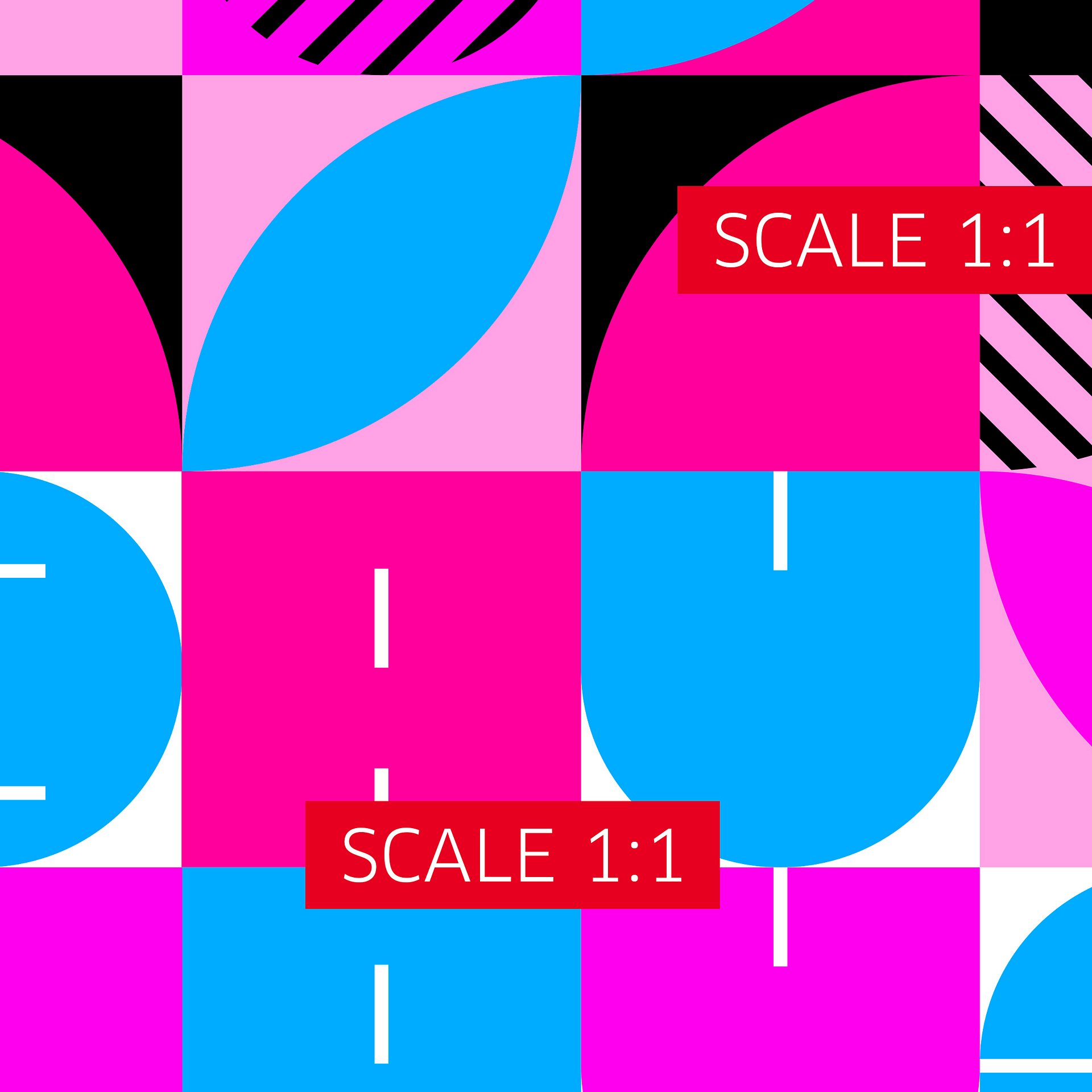 Bauhaus Synthwave #2 poster (fuchsia/magenta-blue) — abstract poster, retrowave print, vaporwave geometric art, 1980s print,1930s wall decor product image (5)
