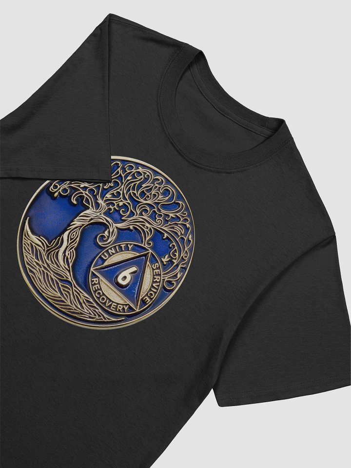 Twisted Tree of Life 6th Year Sobriety Blue Medallion | Recovery T-Shirt Inspiring Sobriety product image (2)