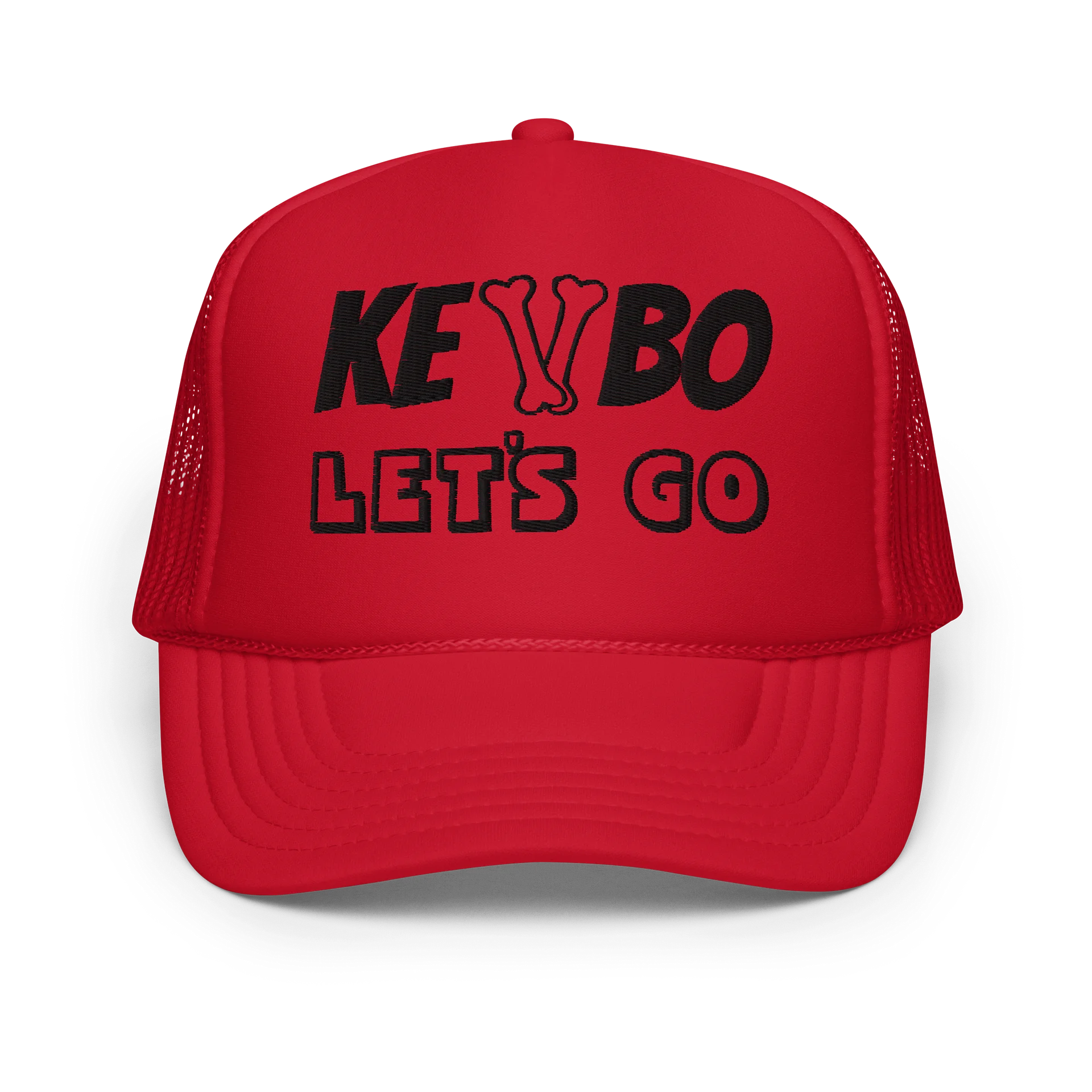KEVBO "Let’s Go" Red FOAM Trucker Snapback Hat product image (1)