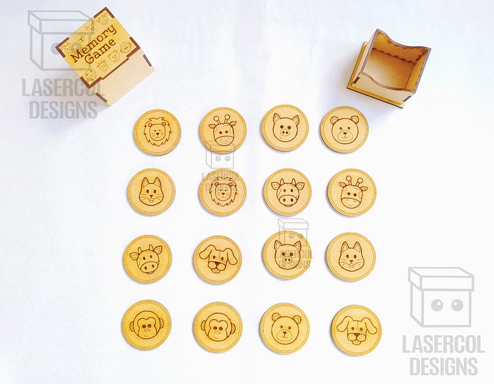 Memory Game (Animals) Version 1 and 2 - Laser Cut Files product image (2)