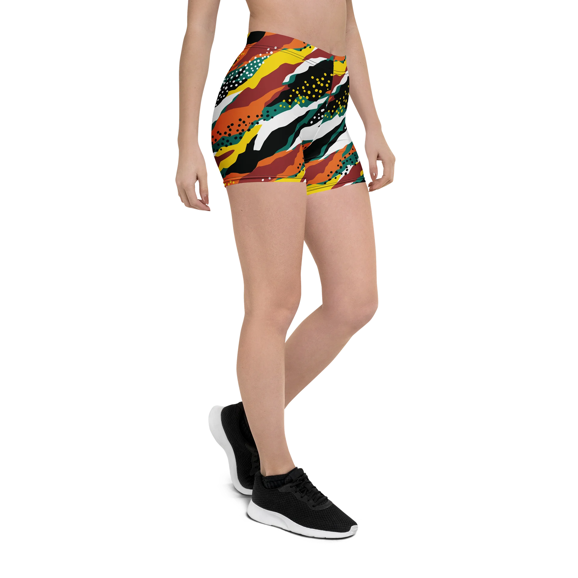 Terracotta & Teal Abstract Safari Pattern | Vibrant All-Over Print Shorts product image (6)
