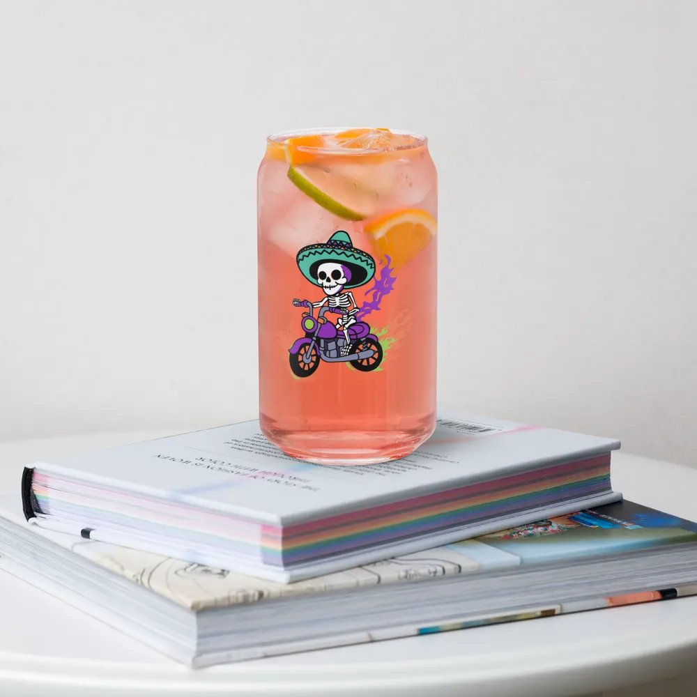 Bone to be Wild Colorful 16oz Can-Shaped Drinking Glass product image (9)
